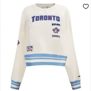 BNWT MLB TORONTO BLUE JAYS RETRO CLASSIC WOMEN'S RIB CREWNECK